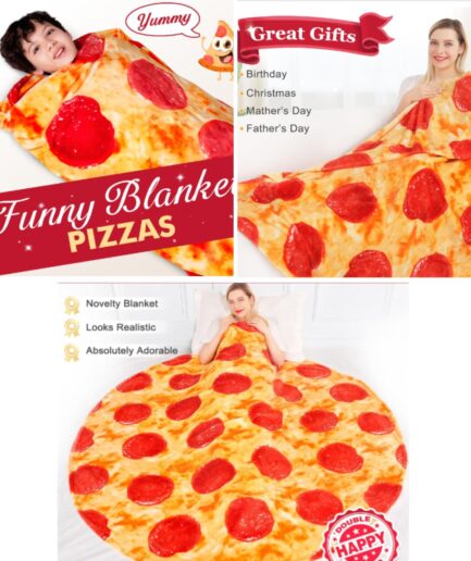 Jorbest Double-Sided Pizza Flannel Blanket 60in