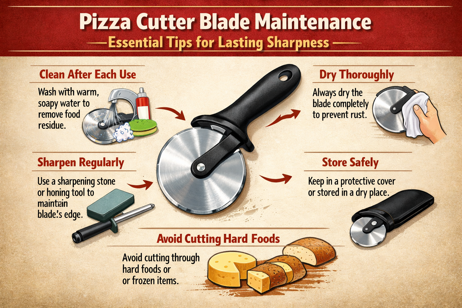 Pizza Cutter Blade Maintenance Ultimate Pizza Guide Pizza Cutter Blade Maintenance