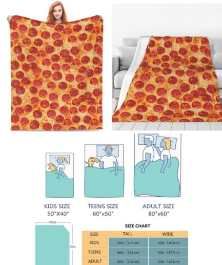Pizza Fleece Throw Blanket 50"x40" - Cozy & Lightweight